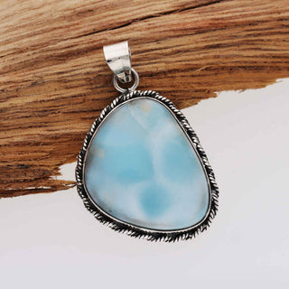 Caribbean Larimar Gemstone Pendant 925 Stealing Silver Pendant