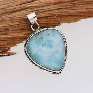 Heart Shape Blue Larimar Gemstone Pendant