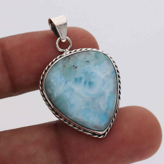 Heart Shape Blue Larimar Gemstone Pendant