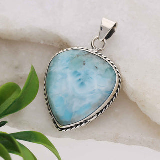 Heart Shape Blue Larimar Gemstone Pendant