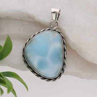 Caribbean Larimar Gemstone Pendant 925 Stealing Silver Pendant