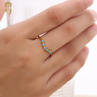 NATURAL ARIZONA TURQUOISE GEMSTONE STATEMENT RING