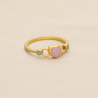 Heart Shape Rose Quartz Stone Ring, Heart Shape Gemstone, 925 Silver 18kt Gold Plated