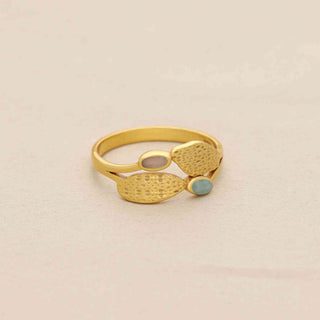 Simple Elegant Ring, Oval Shape Gemstone, 925 Silver Ring With 18kt Gold Plated