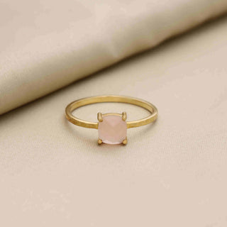 925 Silver Ring Plated With 2 Micron 18kt Gold, Natural Peach Moonstone gemstone, Cushion Faceted Shape Gemstone