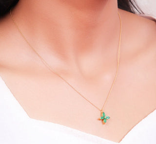 Emerald Dainty Minimalist Necklace By Crown Minimalist