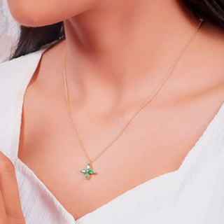 Emerald Dainty Minimalist Necklace By Crown Minimalist