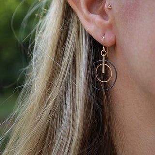 Two Tone Hoop Earrings, Minimalist Earring, 925 Silver Earring, Best Earring For Girls