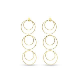 Brass Simple Minimalist Earring, 925 Silver Push Back Plated With 14kt Gold