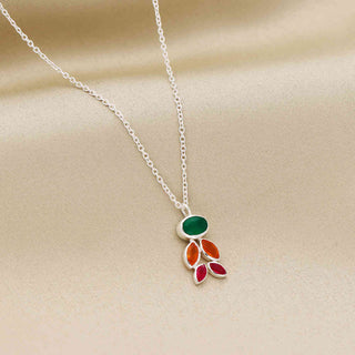 925 Stealing Silver Multi Gemstone Necklace