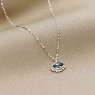 925 Stealing Silver Sky Blue Topaz Gemstone Necklace