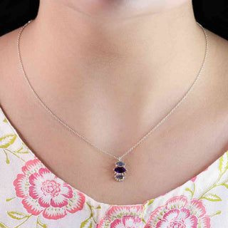 925 Stealing Silver Amethyst and Iolite Gemstone Necklace