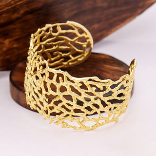 Stunning 18k Gold Plated Brass Cuff Bracelet