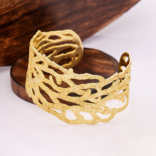 Stunning 18k Gold Plated Brass Cuff Bracelet