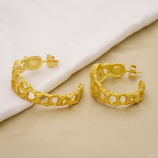 18K Gold Plated Brass Statement Hoop Earrings