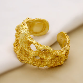 Stunning 18K Gold Plated Brass  Adjustable Cuff Bracelet