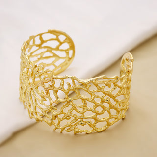 Stunning 18k Gold Plated Brass Cuff Bracelet