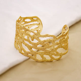 Stunning 18k Gold Plated Brass Cuff Bracelet