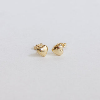 Heart Shape Stud Earring, Minimalist Studs, 925 Silver Studs With 18 kt Gold Plated