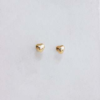 Heart Shape Stud Earring, Minimalist Studs, 925 Silver Studs With 18 kt Gold Plated