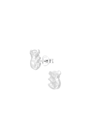 Minimal Teddy Sterling Silver Stud Earrings