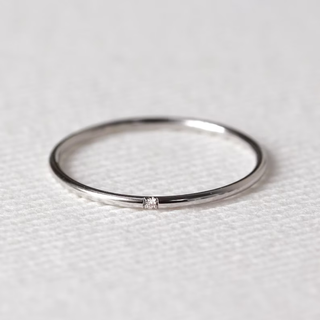 Minimalist Wedding Ring, Diamond Wedding Ring, Engagement Ring, Full Round Wedding  Ring