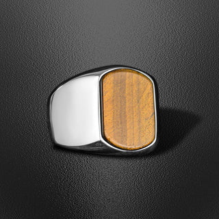 Tiger Eye Gemstone Men's 925 Silver Ring