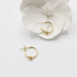 Golden Hoop Earrings, Minimalist Earring, 925 Silver Earring With 18 kt Gold Plated