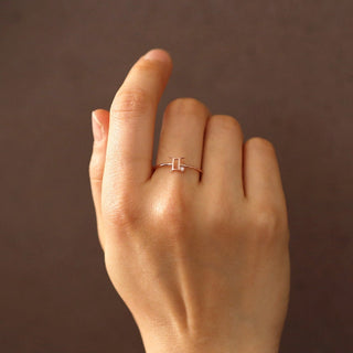 Gemini Sign Diamond Ring Simple Wedding Ring with Elegant and Beautiful Design