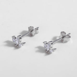 Beautiful Crown Design earring With CZ Diamond Stone, Sterling Silver Fashion Earrings