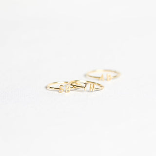 Initial Two Letter Ring by Crown Minimalist