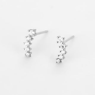 Sterling Silver Climber Stud Earrings, Mini Gold Earrings, Gifts For Her