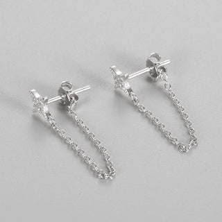 American Diamond Earring Minimalist dainty dangle chain earring