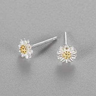 925 Sterling silver Stud Earrings, daisy flower Earring, Gifts For Her