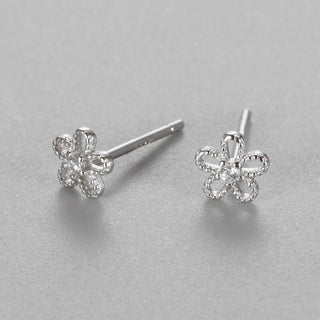 925 Stealing silver Flower stud earring