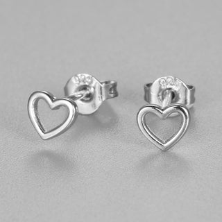 Heart Shape 925 Sterling Stud Earrings, Mini Gold Earrings, Gifts For Her