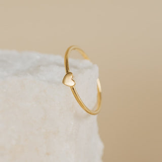 Heart Shape Minimalist Ring By Crown Minimalist