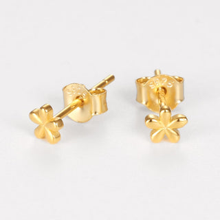 925 Sterling sliver Flower Stud Earrings, Mini Gold and Silver Earrings