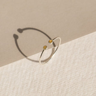 2 Stone Ring By Crown Minimalist