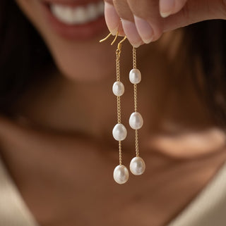 Minimalist Pearl Drop Earrings Party Wear Earrings For Girls and Women