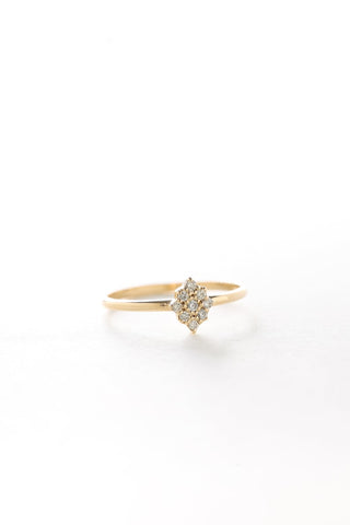 14k Raw Diamond Stone Ring By Crown Minimalist