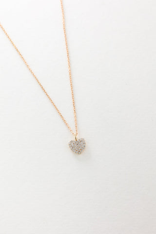 Heart Diamond Necklace By Crown Minimalist