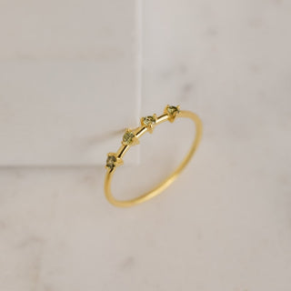 Multi Stone Ring By Crown Minimalist