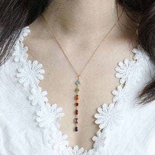 Vintage Multicolor Gemstone Gold Necklace