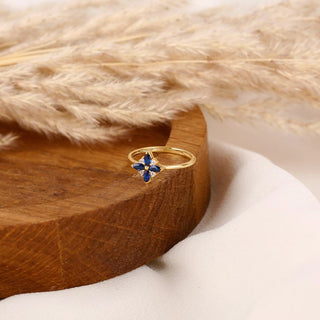 14k Marquise Blue Sapphire Engagement Ring