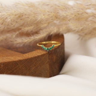 Minimalist Emerald Stacking Ring