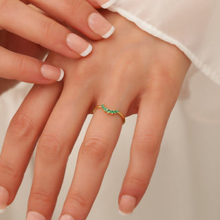 Minimalist Emerald Stacking Ring