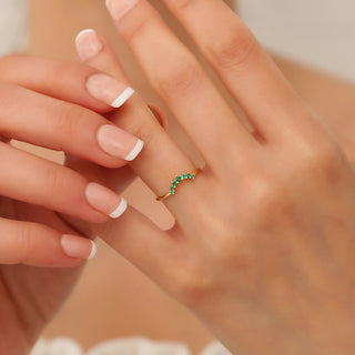 Minimalist Emerald Stacking Ring