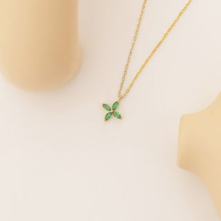 Emerald Dainty Minimalist Necklace By Crown Minimalist