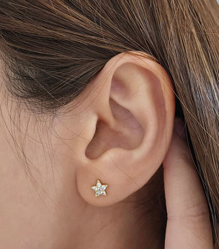 Beautiful Star Shape Minimalist Earrings Sterling Silver Fashion Earrings